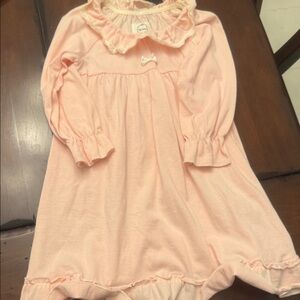 Soft Pink Ruffle Collar Nightgown